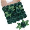 LEUCHTAMOR - 25 rose artificiali verdi in schiuma con tocco realistico per bouquet di nozze, centrotavola, composizioni floreali, festa, decorazione per la casa