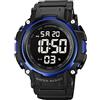 Forrader Orologio sportivo digitale con quadrante grande da uomo multifunzione orologio militare retroilluminazione a LED impermeabile orologio elettronico per uomo, 1886Blu/Nero