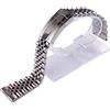 SLAVIK 20 22mm SilverStainlessSteel Orologio da polso di ricambio Cinturino cinturino Bracciale Jubilee con chiusura Oyster compatibile con Seiko Tudor Omega (Color : Silver, Size : 20mm without log