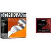 Thomastik Corde per Violino Dominant nucleo di nylon, set 4/4 medium, Mi in acciaio rivestimento alluminio & d'Addario K420B-3 Corda Singola Mi Kaplan Golden Spiral So