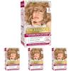 L'Oréal Paris Colorazione Triplo Trattamento Excellence, Con Acido Ialuronico, 100% Copertura Capelli Bianchi, Per Capelli Più Idratati, Biondo Chiaro (8) (Confezione da 4)