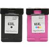 Garsent Cartucce D'inchiostro di Ricambio per HP 63XL, Cartucce di Stampa Nero/Colore per OfficeJet per DeskJet, Facili da Installare, Compatibili con la Maggior Parte delle Stampanti per(H 63XLC Colorato)