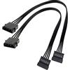 suoera Molex IDE Adattatore per Convertitore di Alimentazione SATA da 4 Pin un 15 Pin Femmina di Prolunga di Alimentazione HDD SSD per Rigido, Confezione da 2
