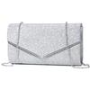 WIOLETA Pochette da ballo e borse da sera argentate, pochette da sposa dorata, borsetta da donna argento (argento), Argento