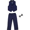 YOUCAI Set di Abiti da Cerimonia per Ragazzi, Abito da Smoking Slim Fit con Gilet, Pantaloni e Papillon Completo Elegante Abbigliamento per Il Tempo Libero,Armada-3 Pezzi,10-11 Anni