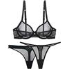 varsmiss Donna Sexy Biancheria Set Trasparente Reggiseno Set Perizoma in Rete e Mini Perizoma