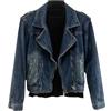SYDUZAX Giacca di Jeans Uomo Offerte Giacca in Denim Vintage a Maniche Lunghe Tinta Unita Girocollo con Cerniera e Tasche Giacca Elegante Casual Slim Fit Classica in Stile Western