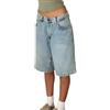 Angel ZYJ Shorts Jeans Bermuda Donna Lunghi Fino al Ginocchio | vestibilità Ampia Denim Vintage | Perfetti per Festival ed Estate 2025 | Y2K Jeans Corti (IT, Testo, XXL, Regular, Regular, Azzurro)