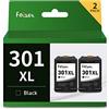Foiset Cartucce HP 301 d'inchiostro di Ricambio Remanufaured 301 XL per HP 301 301XL Compatibile con HP Deskjet 1510 2540 3050 3050A Officejet 2620 4630 Envy 4502 5530 5532 (2 Nere)