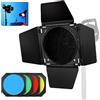 Soonpho BD-04 Barn Door Set di 4 Filtri Color Gel per Barn Door e Griglia a Nido d'Ape per Riflettore Standard Bowens Mount da 7 Compatibile con GODOX LED Video Light para NEEWER Amaran Aputure