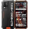 Blackview BV4800Pro Rugged Smartphone, 12GB+128GB/2TB Espandibile, Octa-Core, Telefono Indistruttibile Cellulare Robusto, 6.56 HD+ 16MP+8MP, 5180mAh, Sensore Impronte/NFC/OTG/GPS/IP69K/3 Slot/