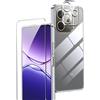Rojeuinn cover per OPPO A5 Pro 4G/5G+1 pezzo Vetro Temperato+1 pezzo Pellicola protettiva per la fotocamera,schermo ultra trasparente,custodia protettiva morbida anticaduta e antipolvere-Trasparente