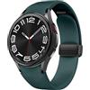 SOLOLUP Cinturino in pelle magnetica per Samsung Galaxy Watch 7/6/5/4/FE 40mm 44mm/6 Classic 43 47mm/5 Pro 45mm/4 Classic 42 46mm，20mm D-Buckle Hybrid Eco-Leather Cinturino sportivo in morbido silicone