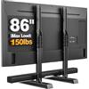 TVON Supporto TV da Tavolo con Piedini TV Regolabili in Altezza, Base Supporto TV con Gestione dei Cavi per TV da 37 a 86 Pollici, Piedini in Acciaio Regge fino a 68 KG, VESA Max 800x600mm