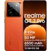realme GT 7 Pro 5G Smartphone 12+512 GB, Processore Snapdragon 8 Elite, Fotocamera AI Ultra-clear Snap, 6,78 120Hz Display RealWorld Eco, Batteria da 6500 mAh, IP69, Android 15, Arancione(no adapter)