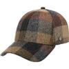 LIERYS Cappellino Herringbone Check Donna/Uomo - in Lana Berretto Baseball a Quadri Fibbia Metallo, con Visiera, Fodera Inverno Autunno/Inverno - Taglia Unica Marrone
