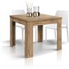 Tavolo LIPARI finitura rovere allungabile a libro 90×90 cm - 180×90 cm