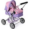 Bayer Chic 2000® Carrozzina per bambole Smarty - Cuoricino viola - Pieghevole - con tettuccia, borsa, cuscino e coperta - Altezza manico 56 cm - Per bambini dai 2 anni in su
