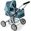 Bayer Chic 2000® Carrozzina per bambole Smarty - stelle turchesi - pieghevole - con tettuccia, borsa, cuscino e coperta - altezza manico 56 cm - per bambini dai 2 anni in su