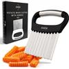 Axer Tagliapatate Ondulate con Manico in Acciaio Inossidabile - Coltello Ondulato per Verdure - Taglia Verdure e Frutta per Bambini e Adulti - Taglia Patate Fritte - French Fries Cutter