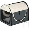 Outsunny PawHut - Trasportino Cuccia da Trasporto per Cani Gatti e Animali Domestici 61x46x51cm Grigio