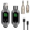 aiworth Ricevitore Trasmettitore Microfonico XLR Wireless Portatile - 262ft/80M Range Sistema Microfonico a 2,4 GHz con Bassa Latenza - Adattatore Microfonico Plug-in Ricaricabile per Mixer Audio e Studio