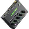LiNKFOR Mixer Audio 4 Canali con Luce a 4 Colori RGB Stereo Controllo Volume Indipendente Interruttore Stereo/Mono Bassissimo Rumore