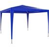 Bricozone Gazebo Struttura in Acciaio Copertura In PE 110 gr/m² Impermeabile Idrorepellente Resistente Raggi Solari UV Tenda Ombrellone Per Fiere Piscina Pic Nic Giardino Campeggio Esterno 3 x 3 Metri (Blu)