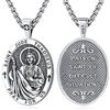 Eusense Collana San Michele Arcangelo/San Cristoforo/Crocifisso/Santa Vergine Maria Ciondolo Argento 925 Protezione Angelo Custode Amuleto Regalo Gioielli per Uomo Donna