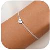 Silvora Bracciale Donna Argento 925 in Oro Bianco, Braccialetto Donna Argento Lunga 16+5cm, Bracciale con Cuore Iniziale Lettera G per Ragazza Mamma Compleanno Anniversario, Confezione Regalo