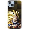 Personalaizer Custodia Dragon Ball Z Goku Super Saiyan SS3 per iPhone 15 Plus - Cover in silicone TPU flessibile trasparente - licenza ufficiale