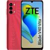 ZTE Blade V40 Vita Smartphone 6,74 HD+ 90 Hz, 4 GB RAM, 128 GB di archiviazione, Batteria da 5130 mAh, Ricarica Rapida 22,5 W, Tripla Fotocamera 48 MP, NFC, Rosso