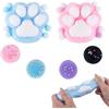 GWAWG Pack of 2 Cat Paw Toy and 4 Squishy Mini Biscuit Stress Relief Toy Silicone Squeeze Toy Biscuit Fufu Toy Taba Squishy Cat Montessori Sensory Squeeze Toy for Children and Adults