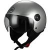 BHR Casco Demi-Jet 801 ONE| Casco Scooter Omologato ECE | Casco Motorino con Visiera Antigraffio e Sgancio Micrometrico | Silver | L
