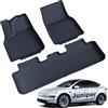 LANTU Tappetini auto 3 pezzi per Model Y 2025-2026 Juniper TPE per tutte le stagioni 3D con bordo alto antiscivolo impermeabili Tappetini a 3 strati Design per pavimentazione per Model Y Accessori