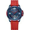 NAVIFORCE Orologio da polso analogico al quarzo, impermeabile, per studenti, ragazzi, uomini, cinturino in silicone, data-settimana, Rosso, Cinturino