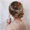 IYOU Cerchietto per capelli da sposa, con strass, in argento, con cristalli, accessorio per capelli da sposa e da donna (argento)