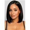 PORSMEER Parrucche lace front parrucche donna lisci Bob lace front wigs Nera Corta hair 10 inch Colore naturale