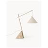 Westwing Collection Lampada da tavolo grande con base in travertino Reyna - Beige