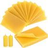 FORYNXHWIN 30 Pezzi Fogli di Cera d'Api - Lastre di Cera Naturale 13x9cm per Candele Fai da Te, Lucidatura Mobili e Apicoltura, Ideali per Professionisti e Hobby