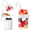 Bangbobi Tazza per Muesli a Doppio Strato con Cucchiaio, Contenitore per Yogurt a Prova di Perdite, Tazza per Porridge, 560+310 ml