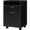 Easycomfort Cassettiera Portadocumenti da Ufficio in Legno Nero con 2 Cassetti, 4 Ruote Ominidirezionali, 40 x 35 x 60cm