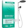 hansgrohe Raindance Alive S - Colonna doccia con miscelatore termostatico, Sistema doccia con rubinetto, doccetta (3 getti incl. PowderRain), tubo, asta e soffione doccia tondo, cromo, 24582000