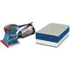 Bosch Professional 06012A2100 Levigatrice Orbitale GSS 140-1 A + 1x Spugna EXPERT Dual Density per Legno, 80 x 133 mm, include Abrasivi a Rete EXPERT M480 2xP80, 2xP120, 1xP193