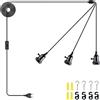 JZCDR Lampadario a Sospensione con Spina a 3 Luci Portalampada E27 con Cavo e Interruttori Corda di Canapa 6,3 M Vintage per Camera da Letto, Loft, Senza Lampadina