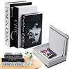 YUJUVI Libri Decorativi per Arredamento Scatola Portaoggetti 3 Pezzi Set Libri in Finto Impilata per Decorazione per Decorazione Domestica (3 Pezzi Set D)