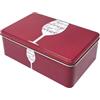 CUCUBA Scatola Contenitore in Latta per Cucina Casa Dispensa Rosso There is Always Time for a Wine 2l 20x13x7cm