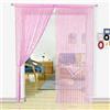 HSYLYM, tenda con frange in perline, da usare come divisore o come decorazione per la casa, Poliestere, Pink, 90x200cm