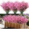 BINYI Mazzo Fiori Finti Artificiali per Cimitero Fiori di Plastica per Cimitero 10 Pz Decorazioni Piante Finte da Interno Esterno Fiori Finti Realistici per Giardino Patio Lavanda Artificiale (Rosa)
