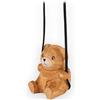 VIPbuy Ornamento per auto oscillante a forma di orsetto Ted in legno 100% fatto a mano - Graziosa figurina in legno intagliato e dipinto a mano, accessori decorativi da appendere allo specchietto dell'auto